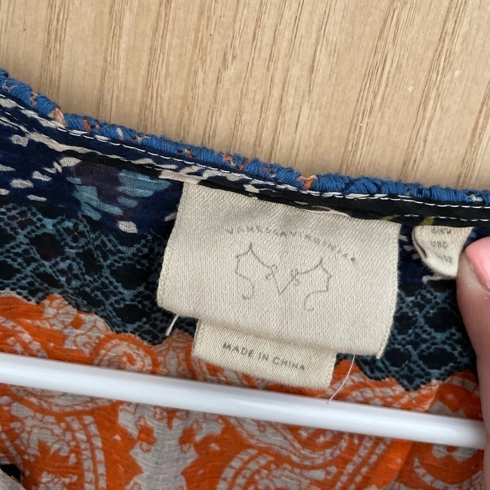 Anthropologie Vanessa Virginia Embroidered Peasant Blouse​​​ - Picture 8 of 11